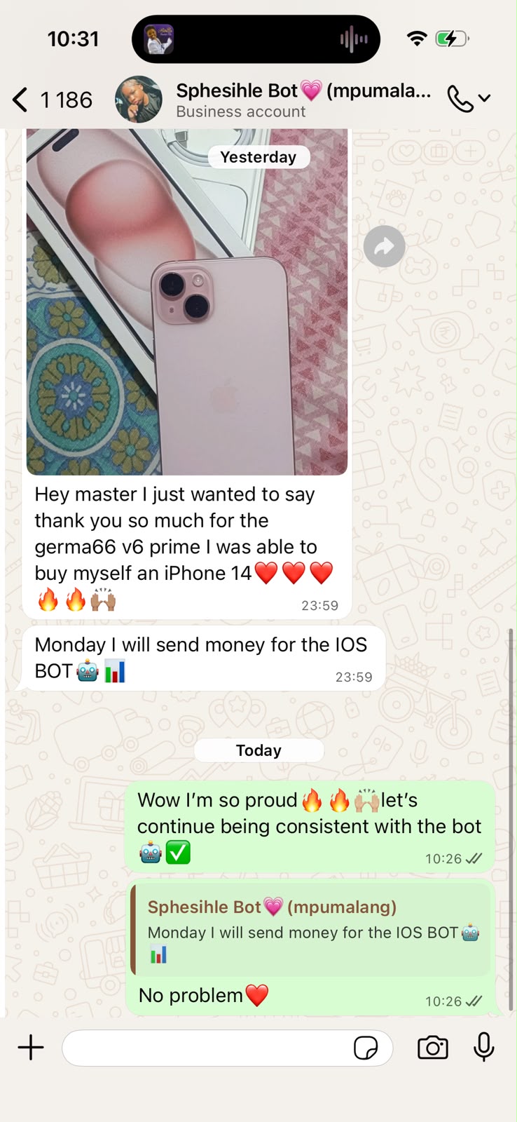 Robert — verified GERMA66 V6+ client result