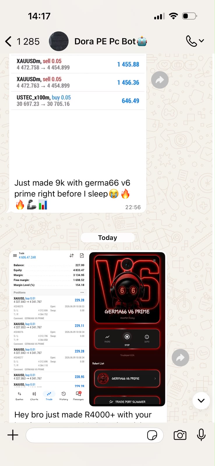 Dora — verified GERMA66 V6+ client result